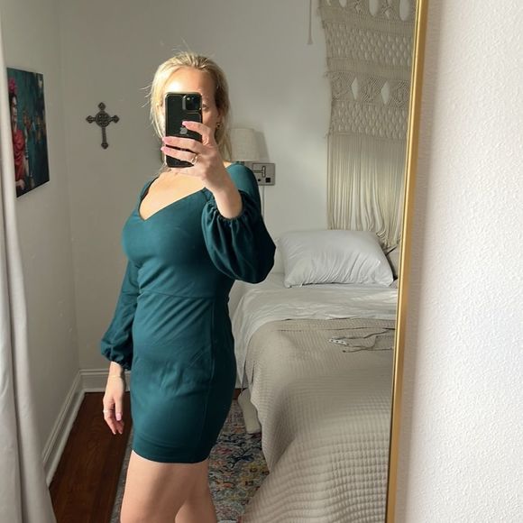 Dress the Population Esperanza Dress Womens Médium Emerald Green - Picture 3 of 10